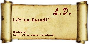 Léva Dezső névjegykártya