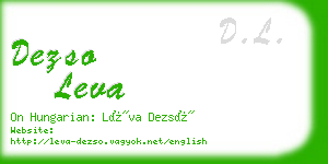 dezso leva business card